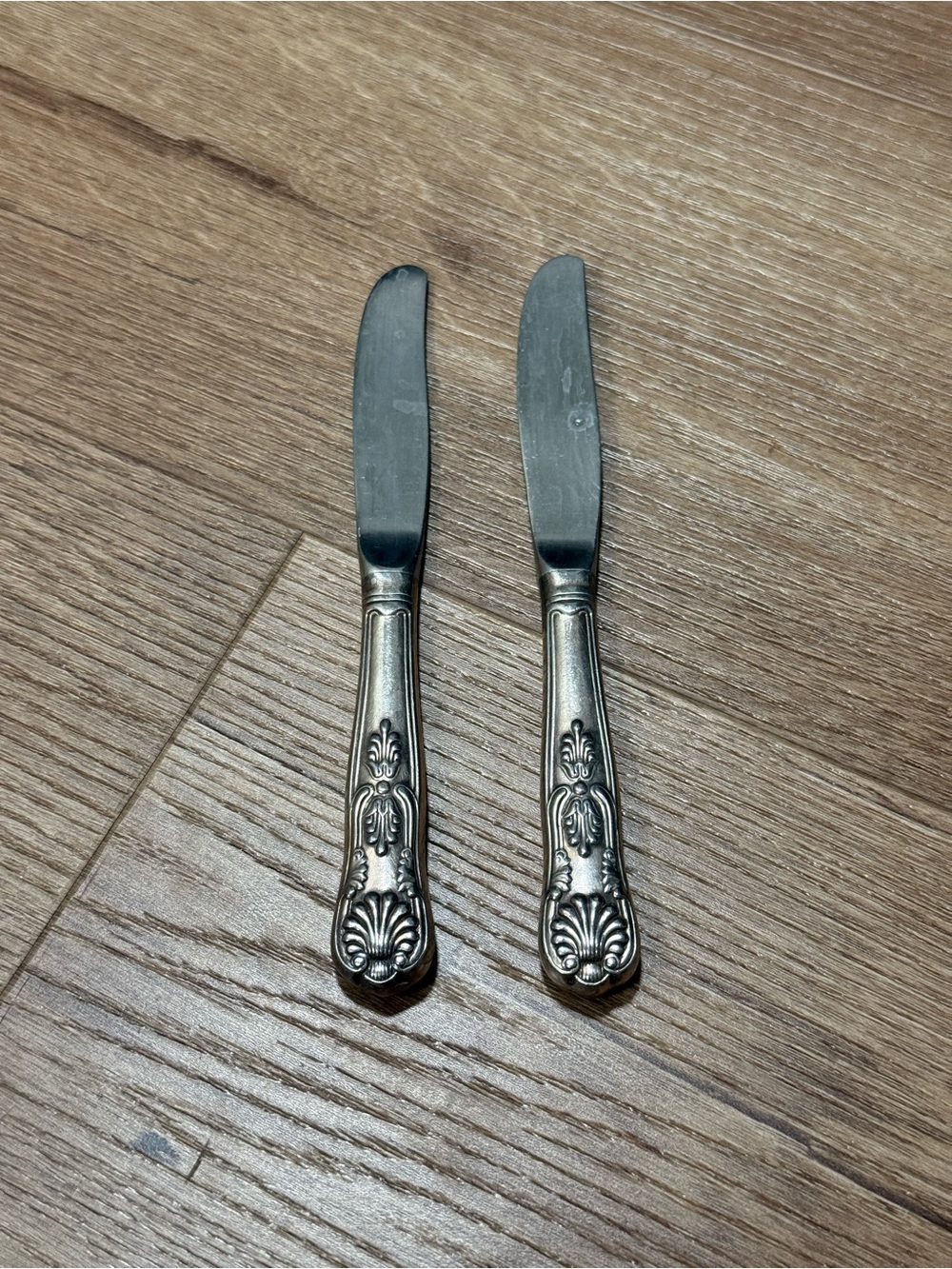 Vintage Gorham Silver Plate Kings Pattern Butter Knives Anchor Hallmark 7 Inch - Picture 2 of 4